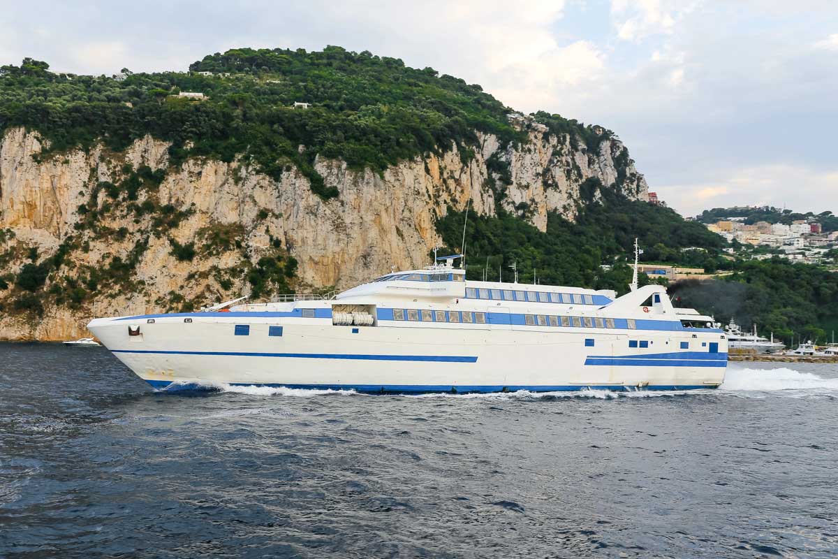 The ferry from Sorrento to Positano Amalfi Coast Italy