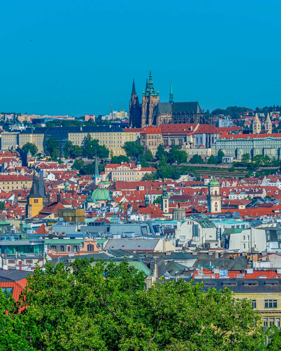The view of Prague from Vítkov Hill in Czech Republic