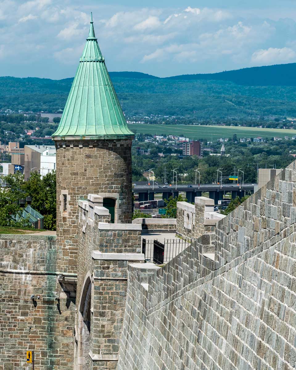 Tower of St. John Gate in Quebec City Quebec