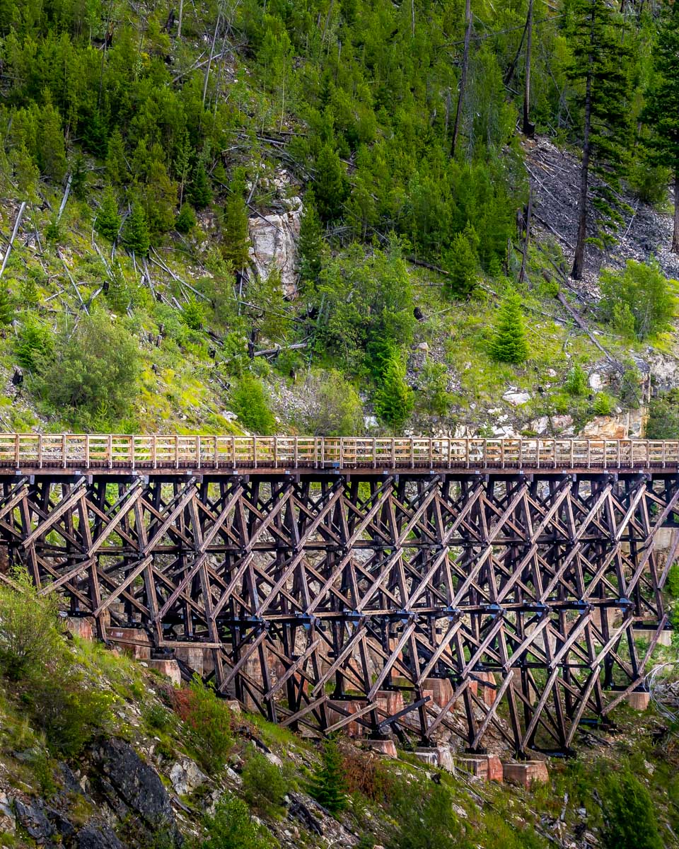 Views from the Kettle Valley Railway on a bike tour from Kelowna to Penticton BC