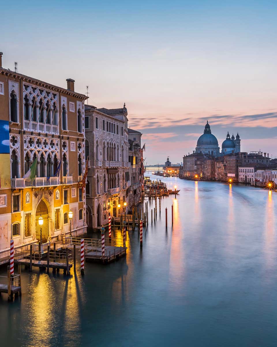 Views of Venice in Dorsoduro from the Accademia Bridge Italy