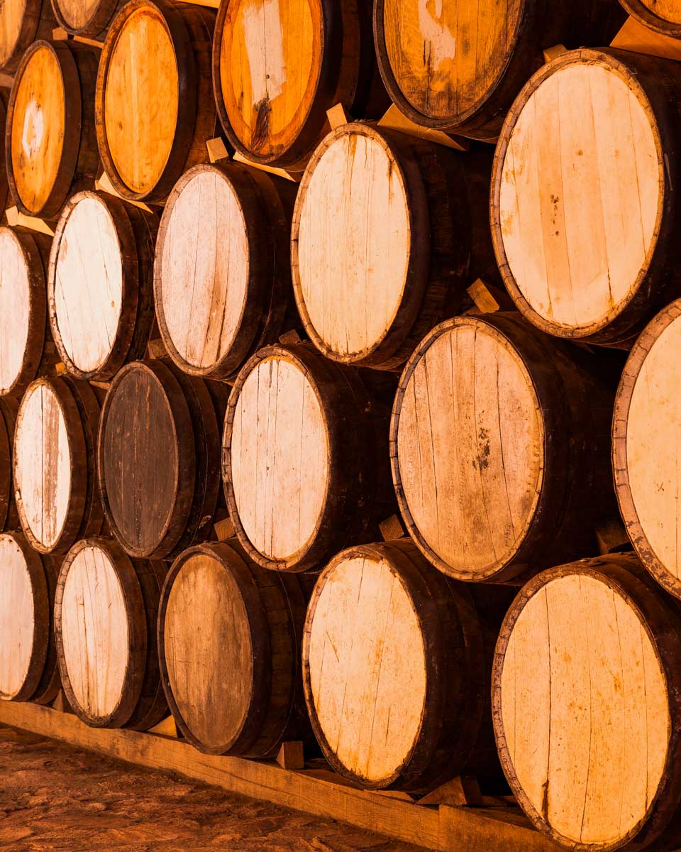 Whiskey barrels on a distillery tour from Cork Ireland