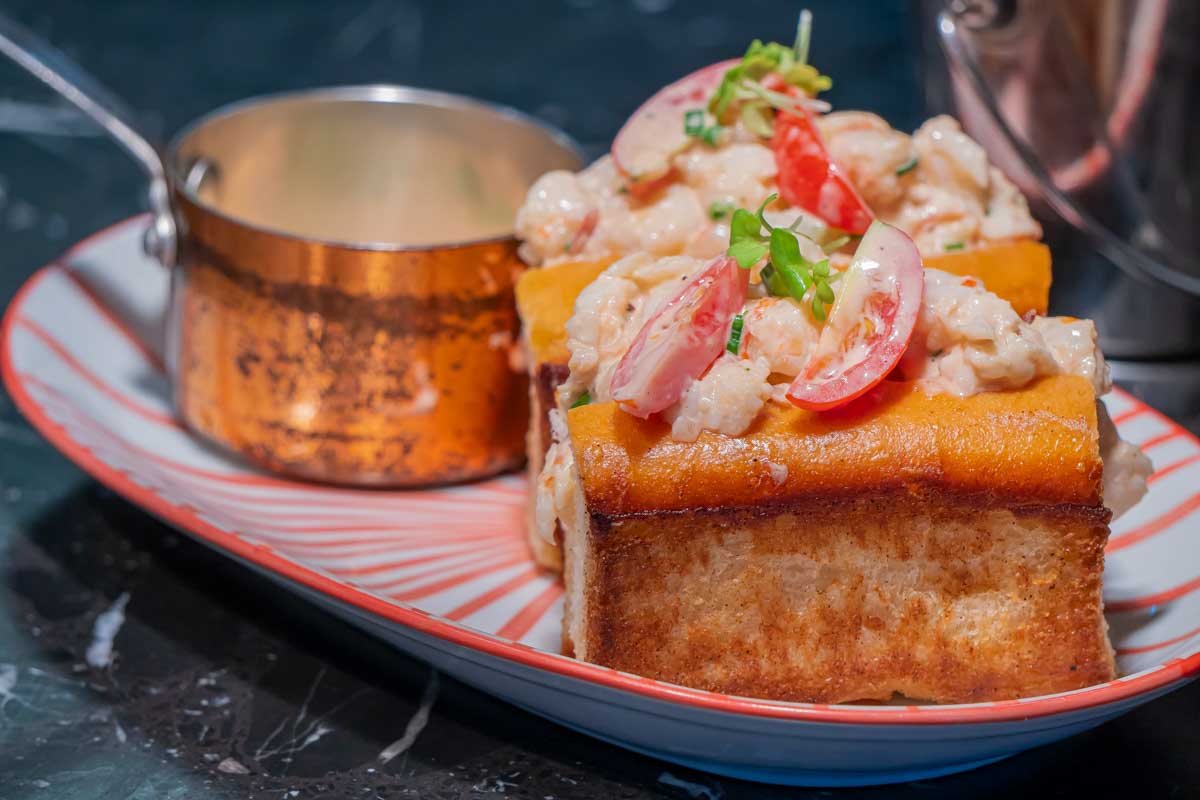 A lobster roll eaten at the farmers market in Nashville Tennessee