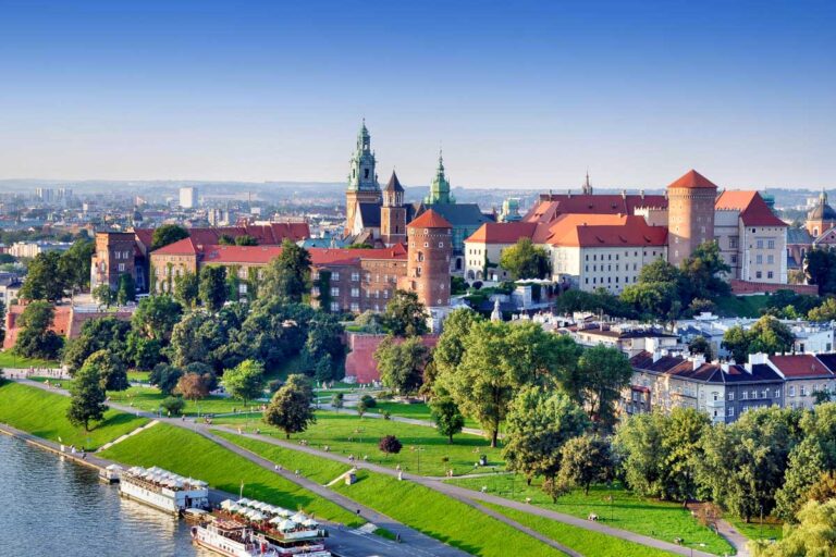 Aerial view of Krakow Poland