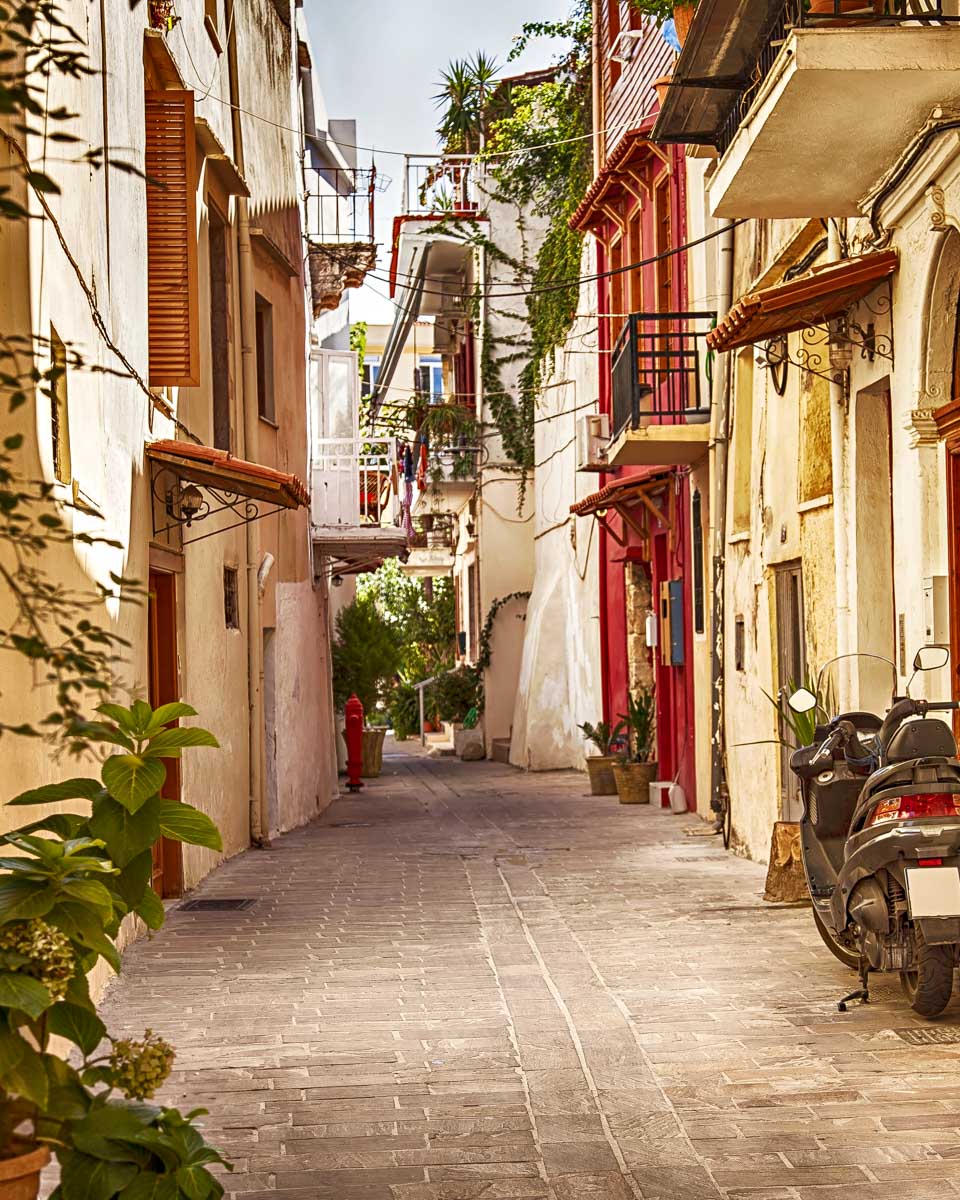 An old street in Chania Crete Greece