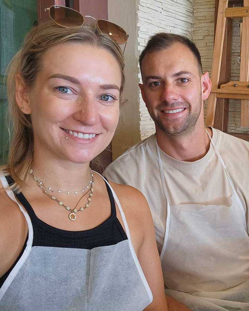 Bailey-and-Daniel-at-a-cooking-class-in Cusco Peru