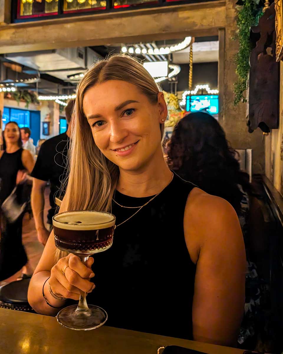 Bailey-enjoys-a-cocktail-while-out-in-Boston Massachusetts