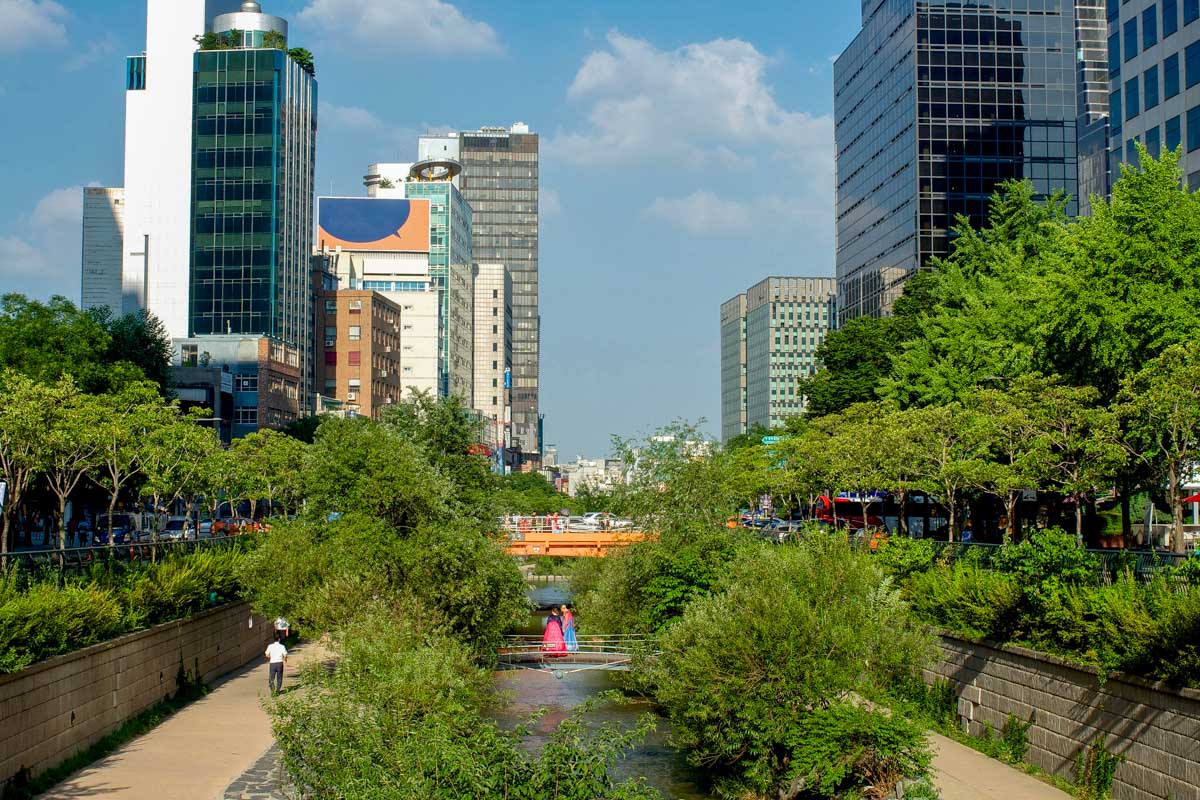 Cheonggyecheon stream in Seoul, South Korea