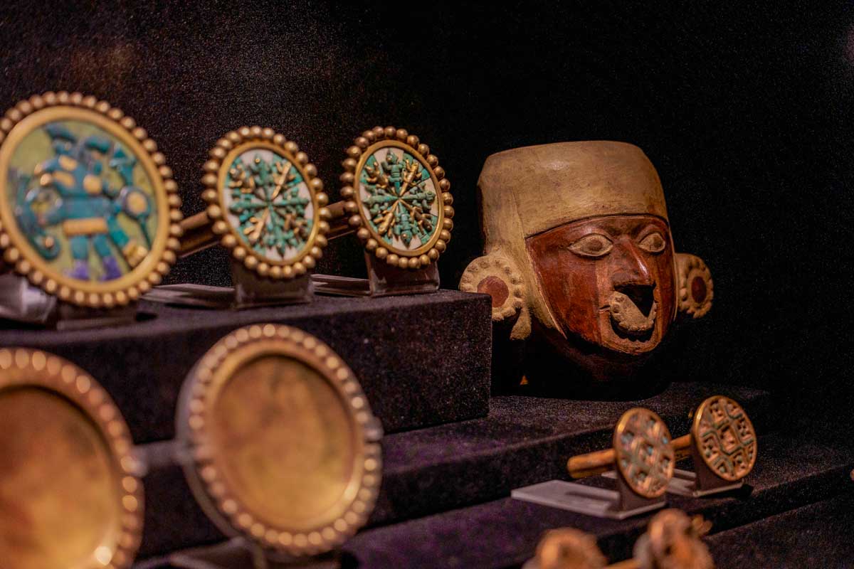 Clay pottery at the Larco Museum in Lima Peru