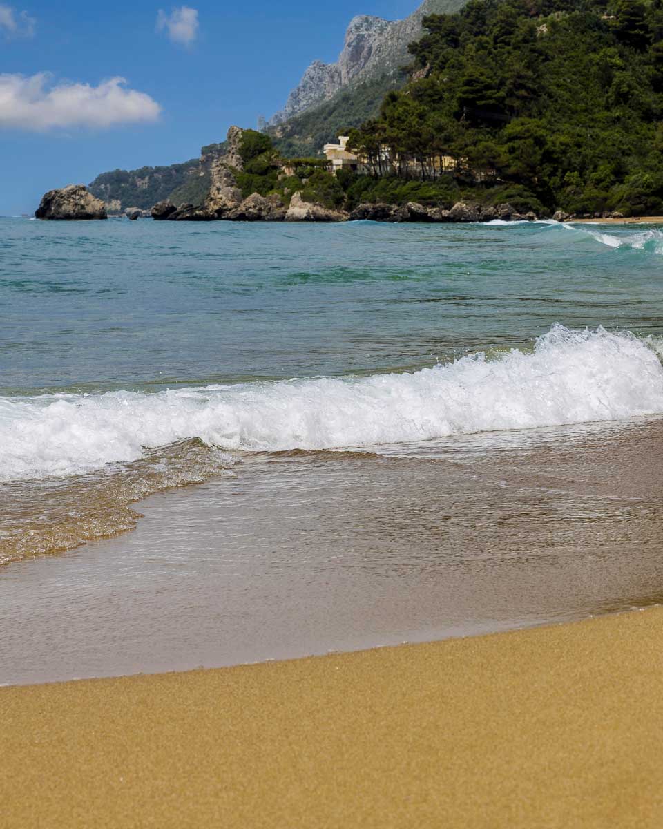 Glyfada Beach seen on a tour from Corfu Greece