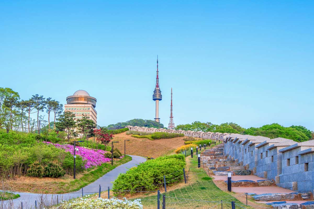 N Seoul Tower Located on Namsan Mountain in Seoul South Korea