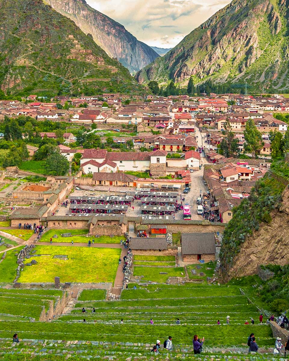 Ollantaytambo Incan Fortress seen on a tour from Cusco Peru