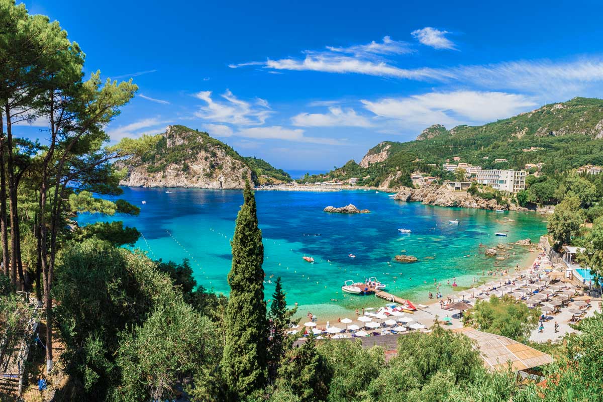 Palaiokastritsa beach on Corfu islands, Greece