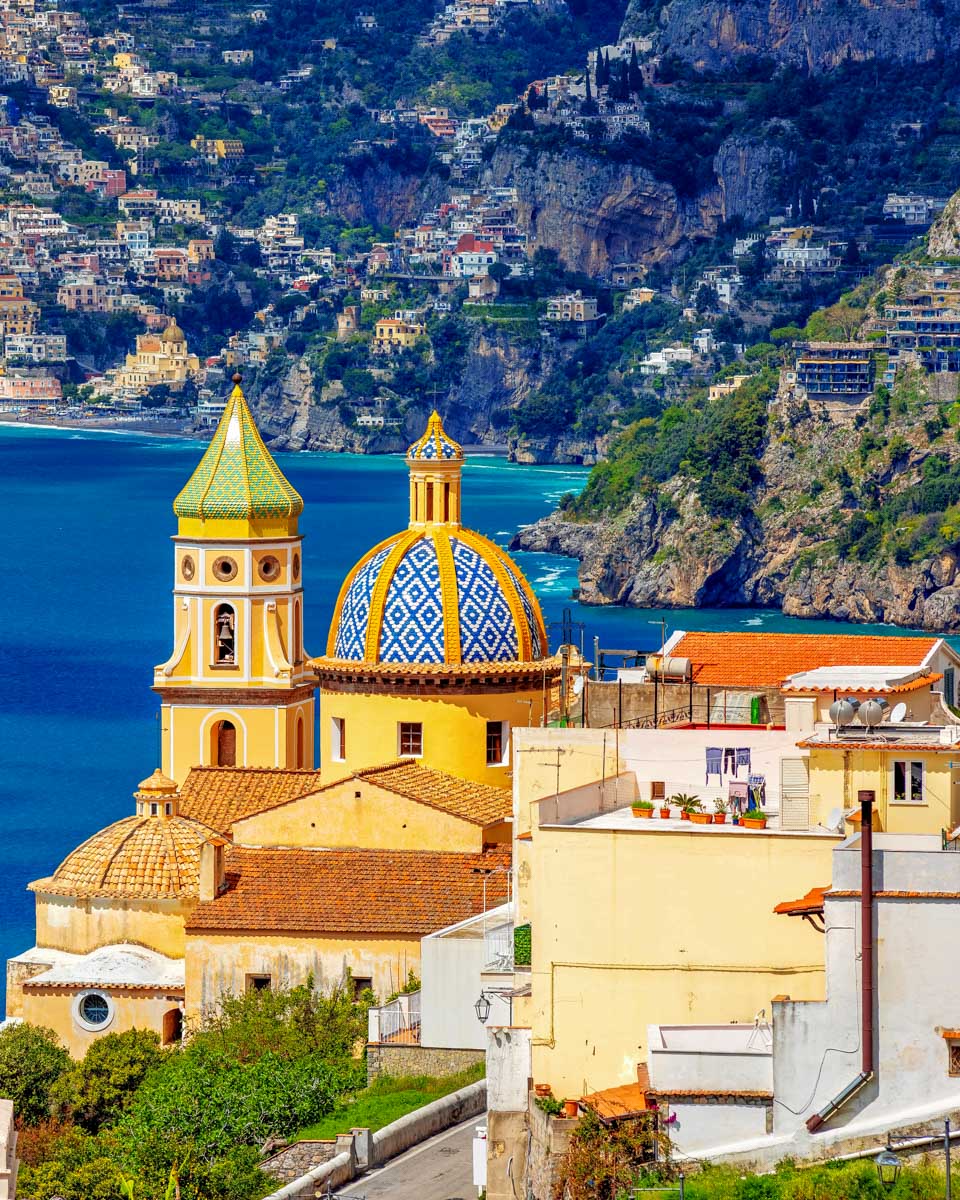 Praiano town on Amalfi coast, Italy