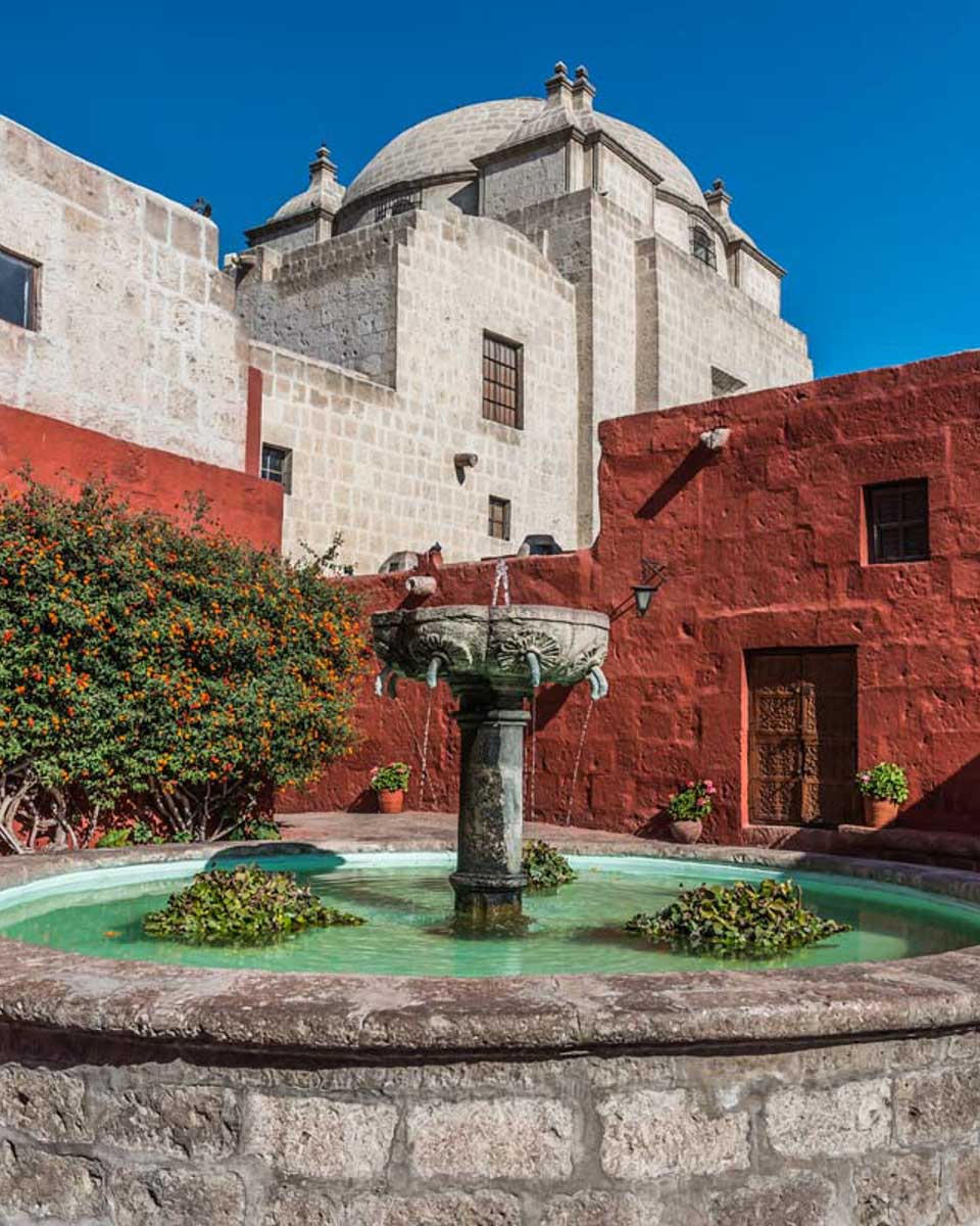 fountain inside Santa Catalina monastery Arequipa Peru