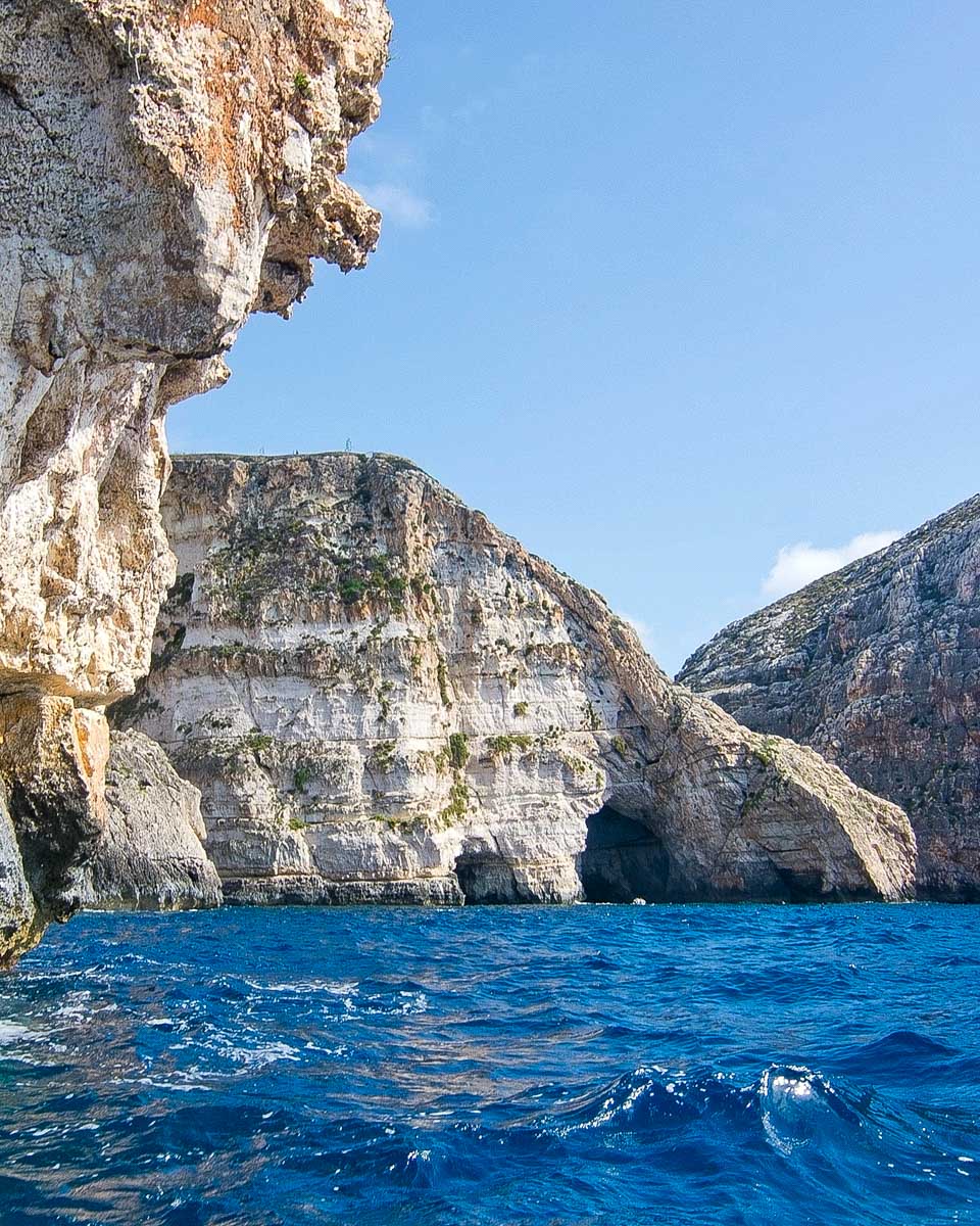 The Blue Grotto seen on a boat tour from Malta