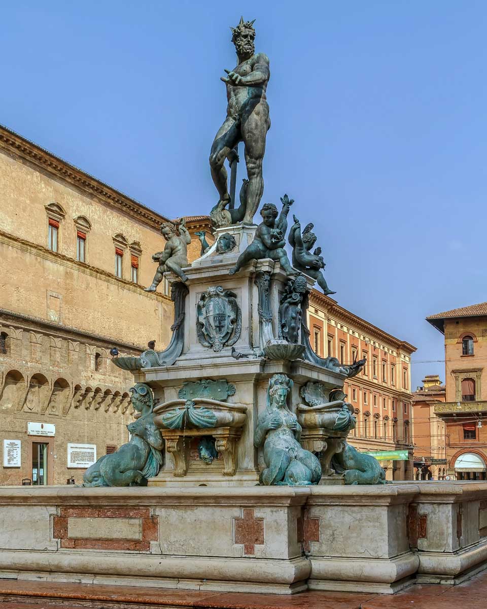 The Fountain of Neptune in Bologna Italy