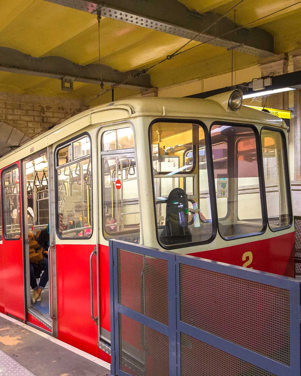 The funicular to Basilica of Notre Dame of Fourvière in Lyon France