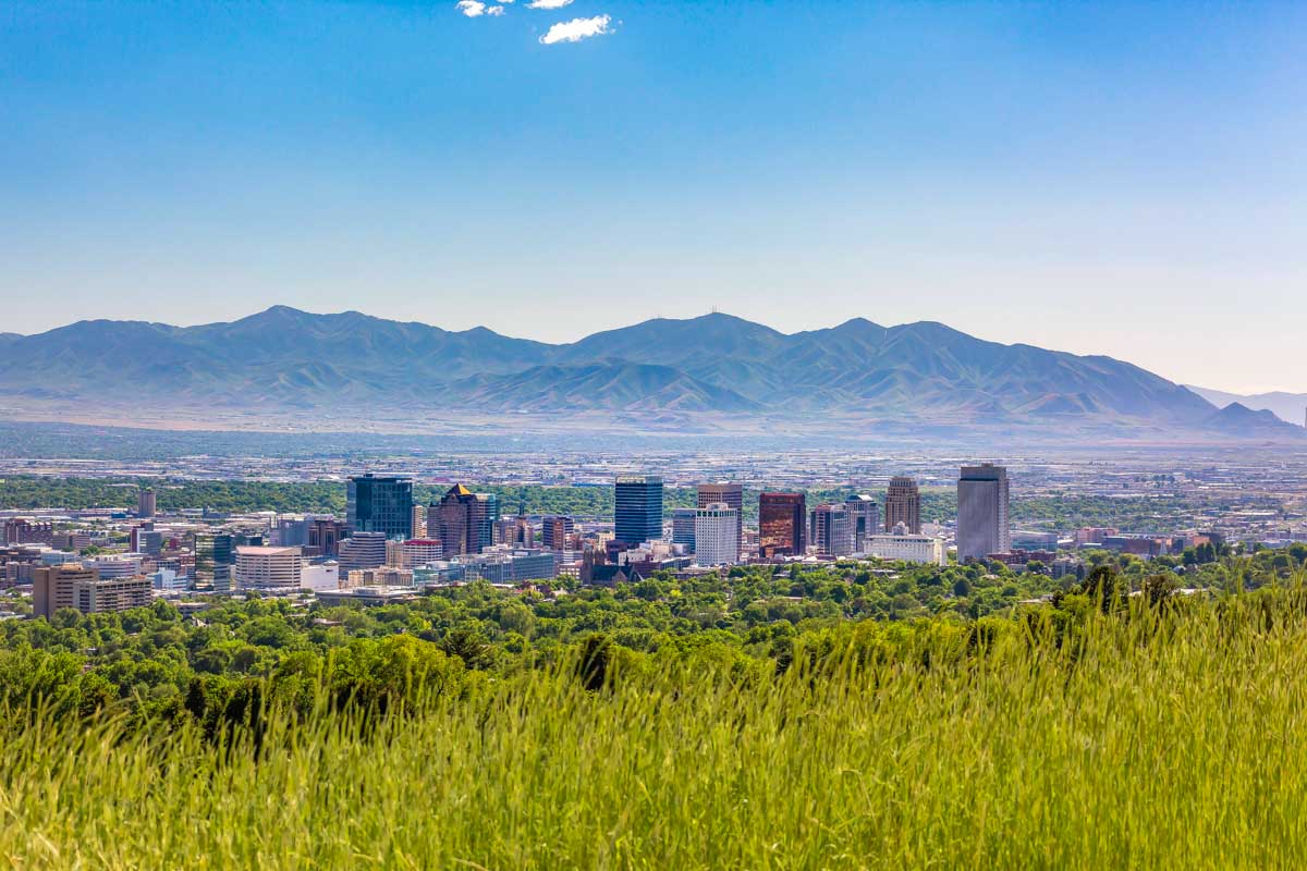 The view of Salt Lake City from Ensign Peak Utah