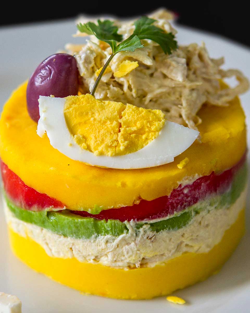 causa rellena eaten on a food tour in Lima Peru