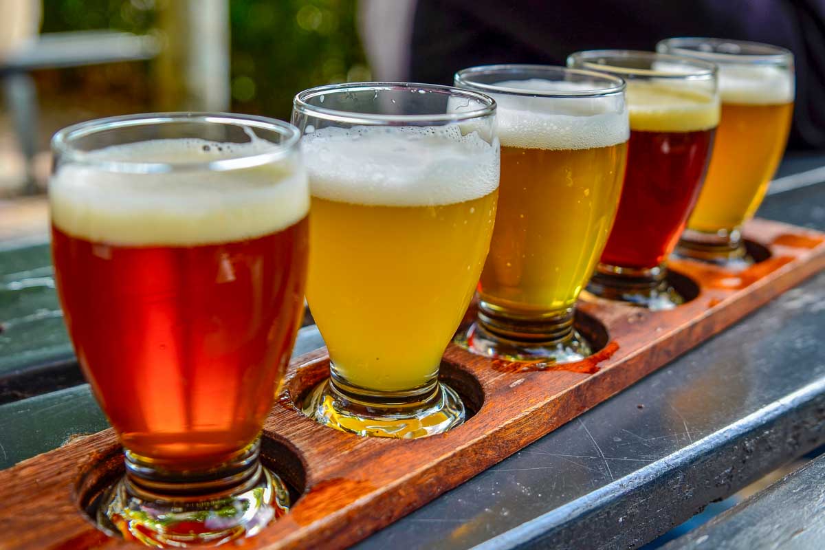 A beer flight in San Diego California