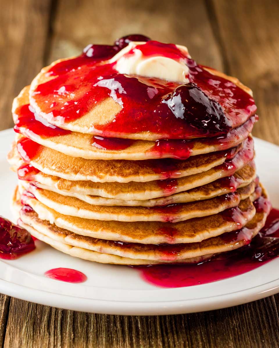 A plate of pancakes at a restaurant in Hilo Hawaii