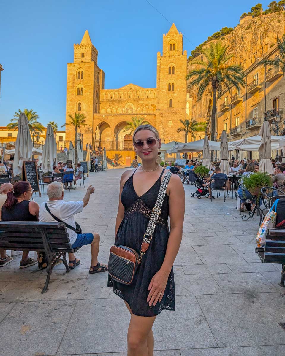 Bailey-stands-in-Piazza-Duomo-Cefalu-Italy-Sicily