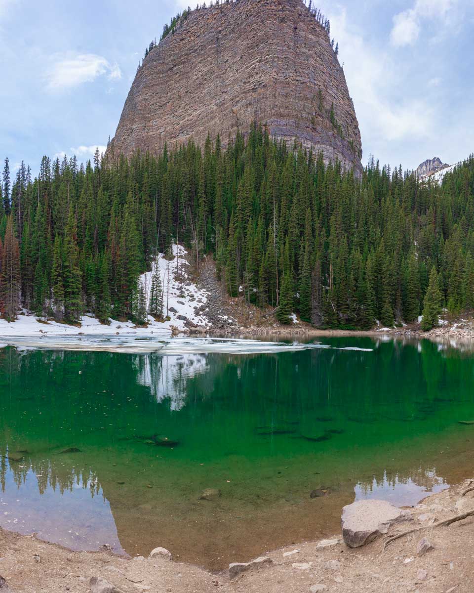 Big Beehive seen at Mirror Lake near Lake Louise