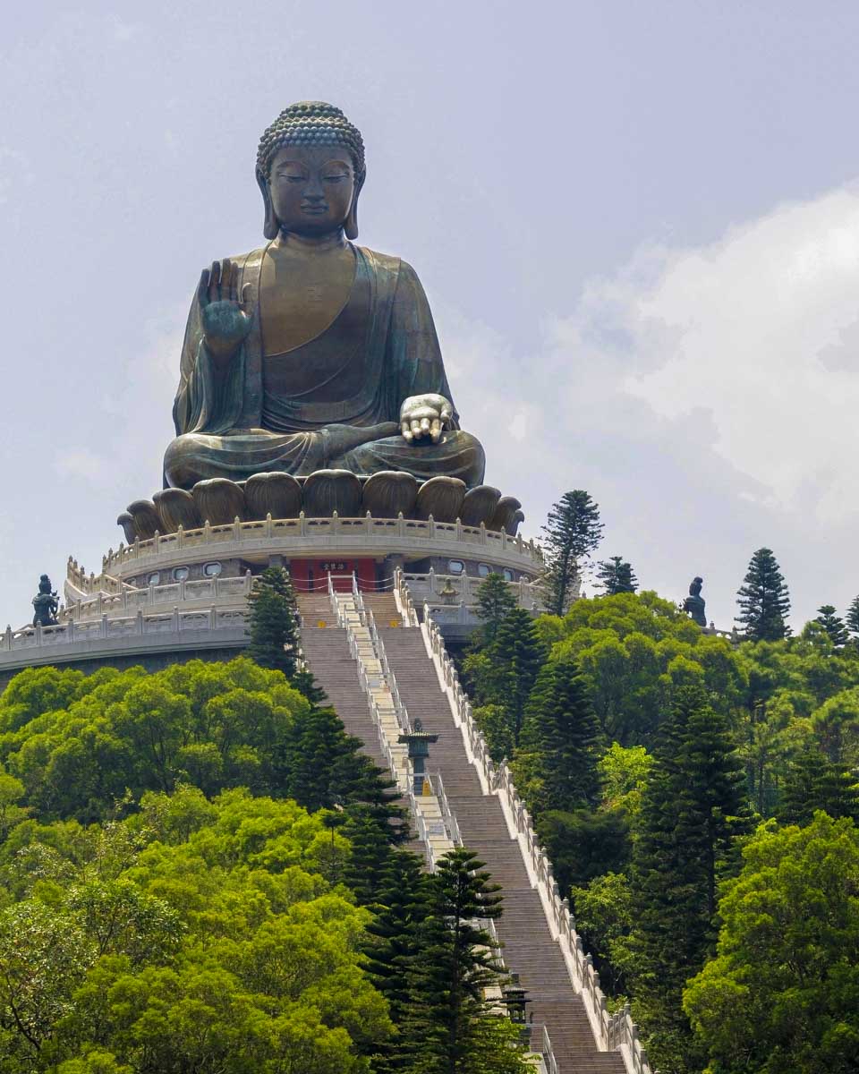 Big Buddha on Lantau Island seen on a tour from Hong Kong