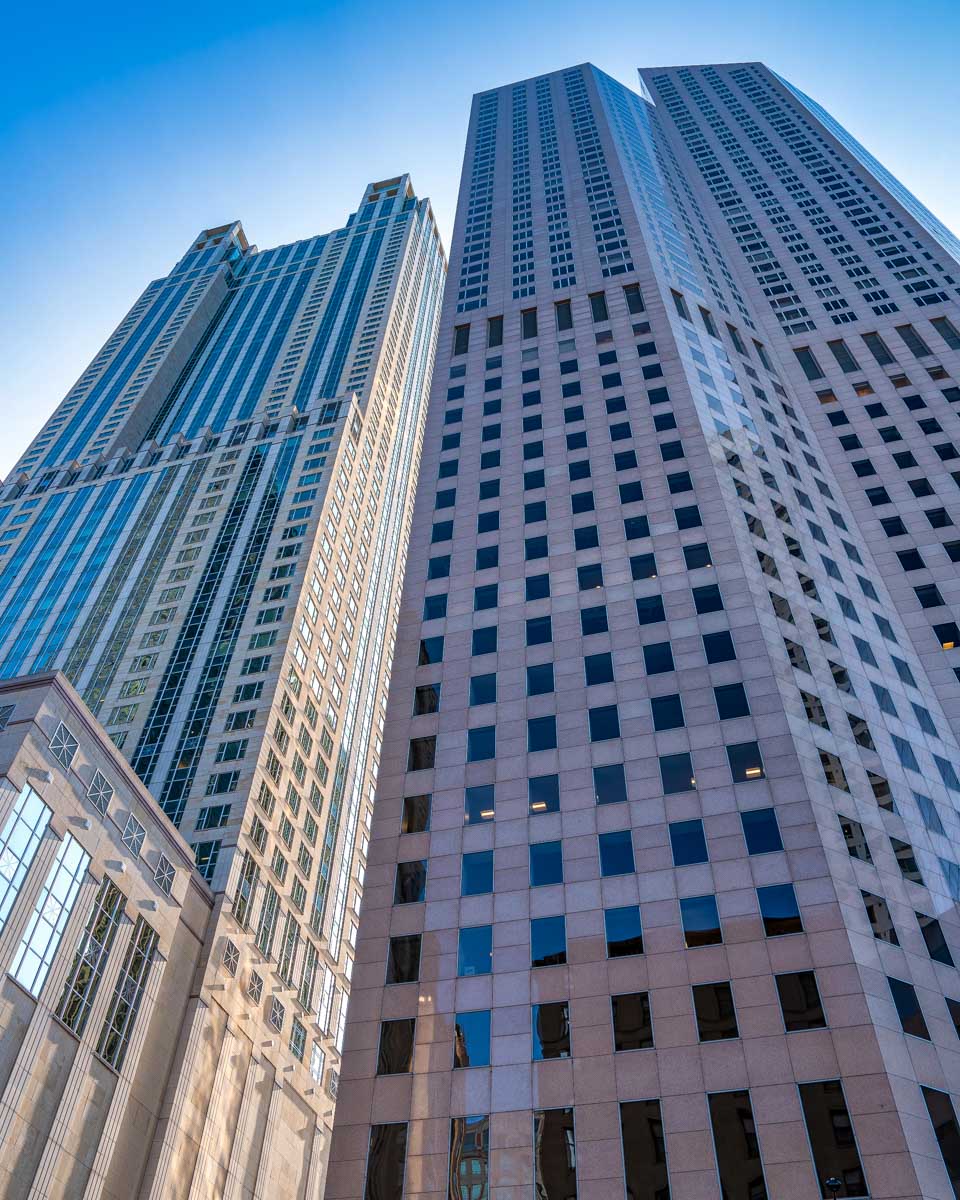 Chicago, Illinois. Skyscrapers along Magnificent Mile on a food and walking tour