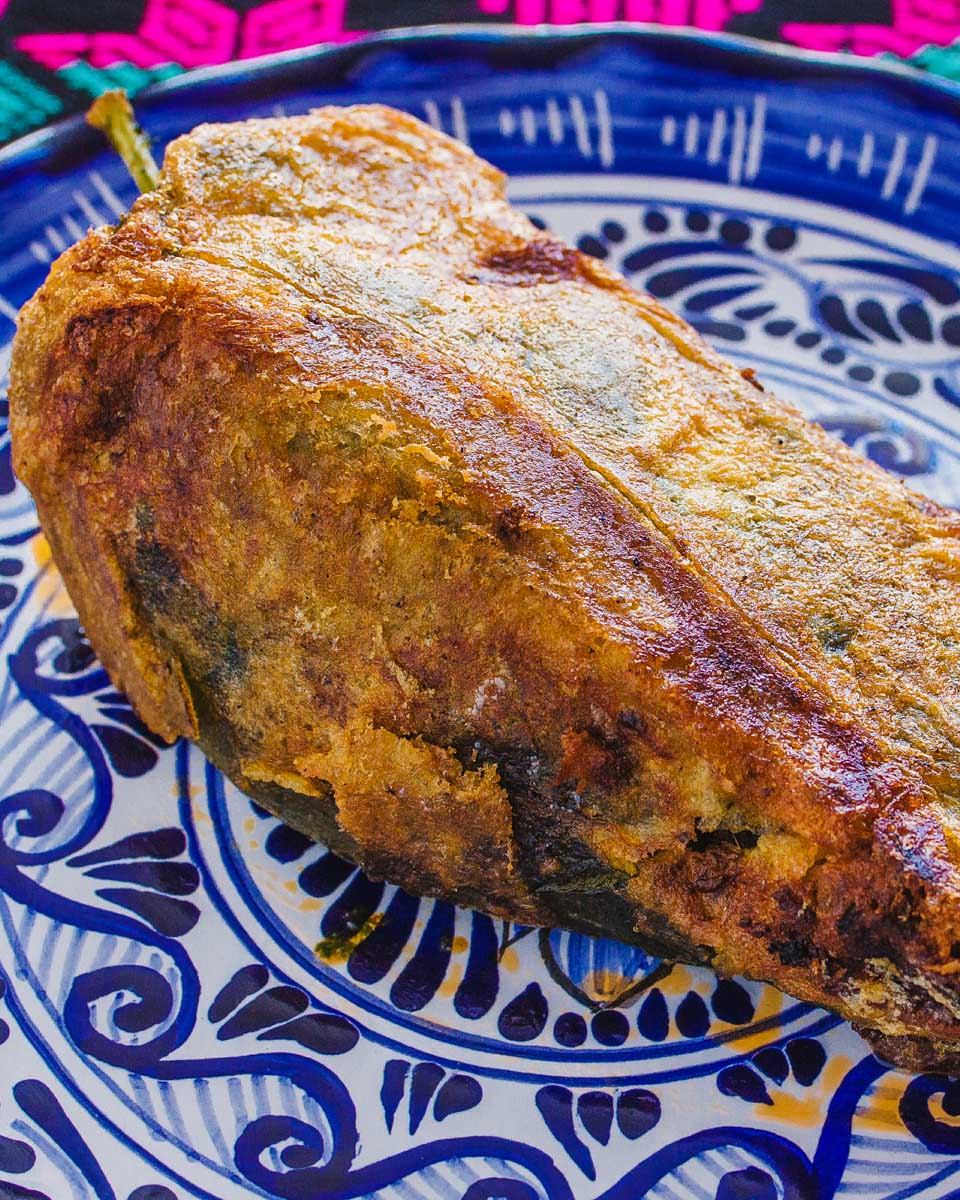 Chile Rellenos made during a cooking class in Oaxaca Mexico