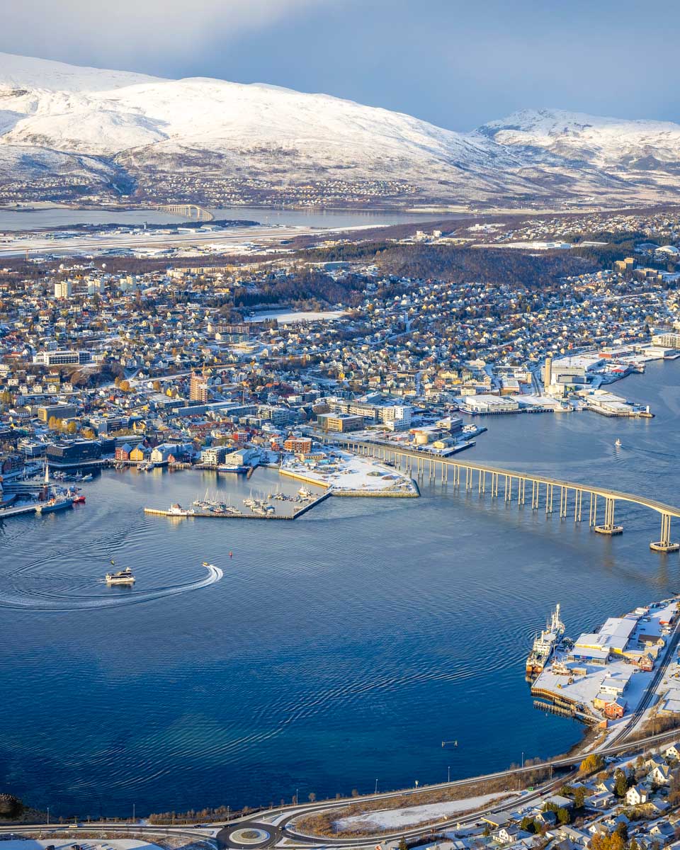 Fjellheisen cable car above Tromso Norway view