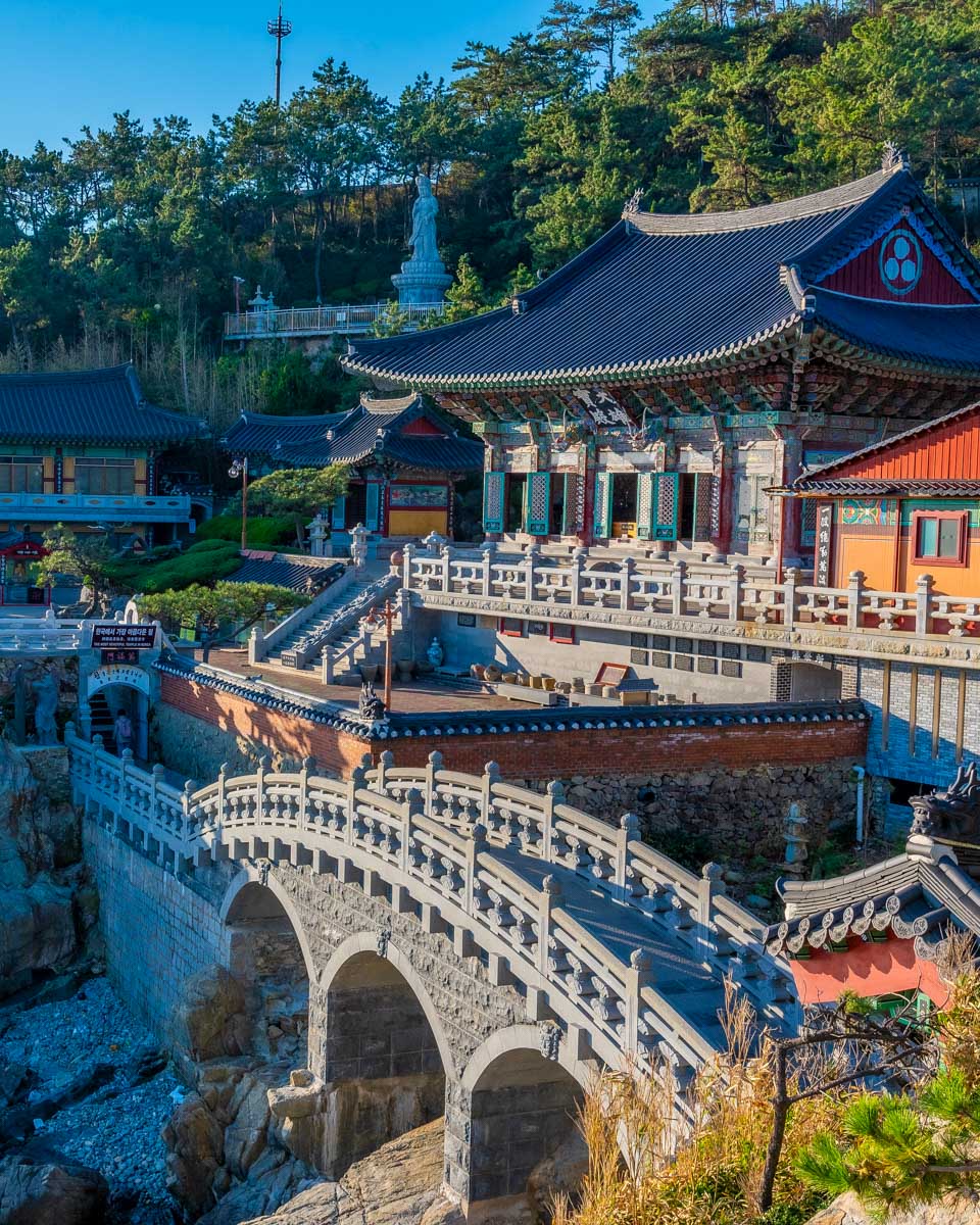 Haedong Yonggungsa temple in Busan South Korea seen on a tour