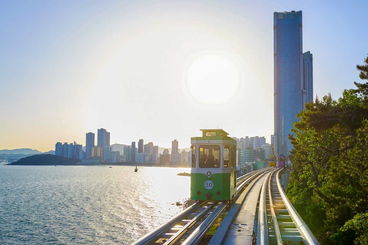 Haeundae Blue Line Park Sky Capsule in Busan South Korea