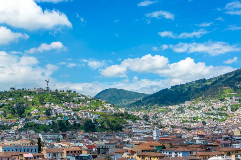 Historic Center cityscape shot of Quito Ecuador