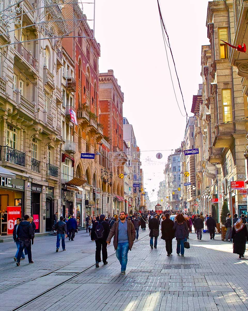 Istiklal Caddesi in Istanbul Turkey