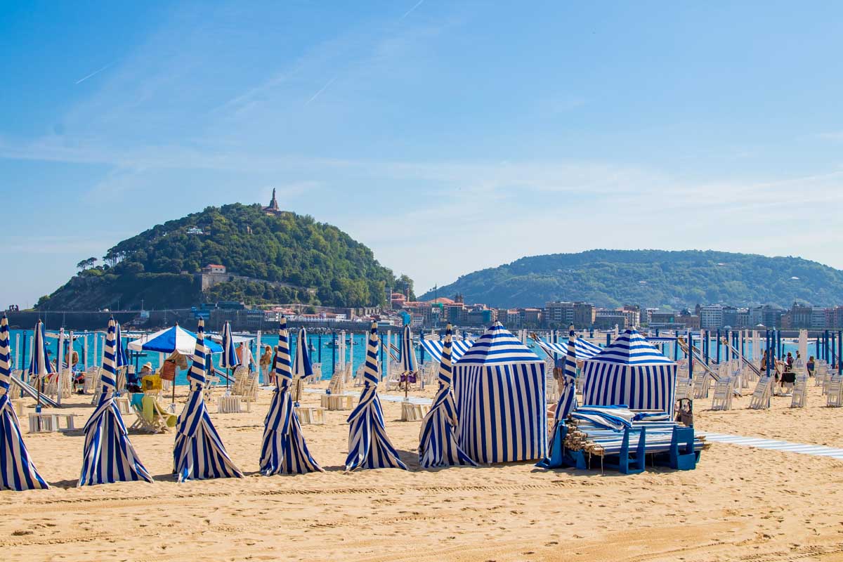 La Concha Beach in San Sebastian Spain