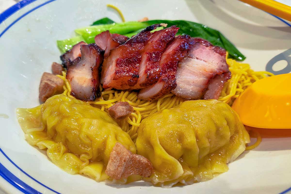 Noodles for dinner eaten in Hong Kong