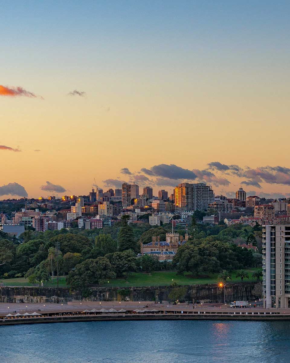 The Royal Botanic Gardens seen from Potts Point in Sydney Australia