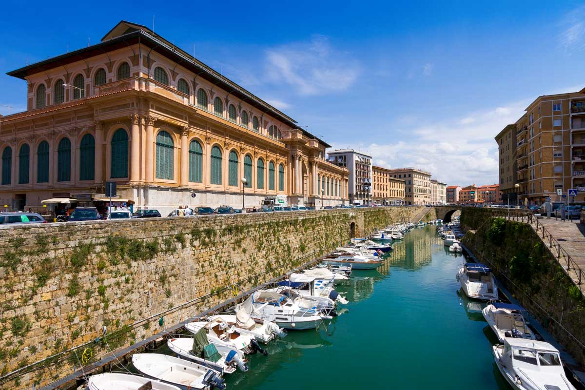 The canals in Livorno Italy
