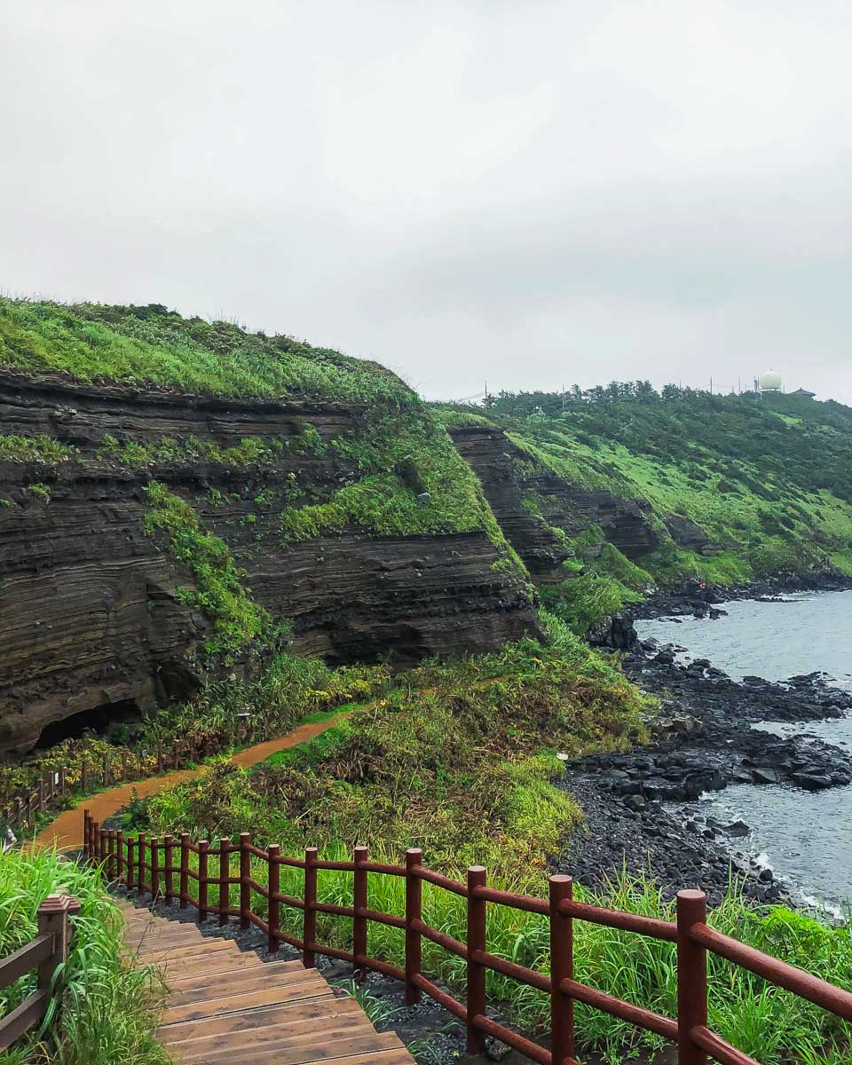 The coastline near Seogwipo City on Jeju Island South Korea