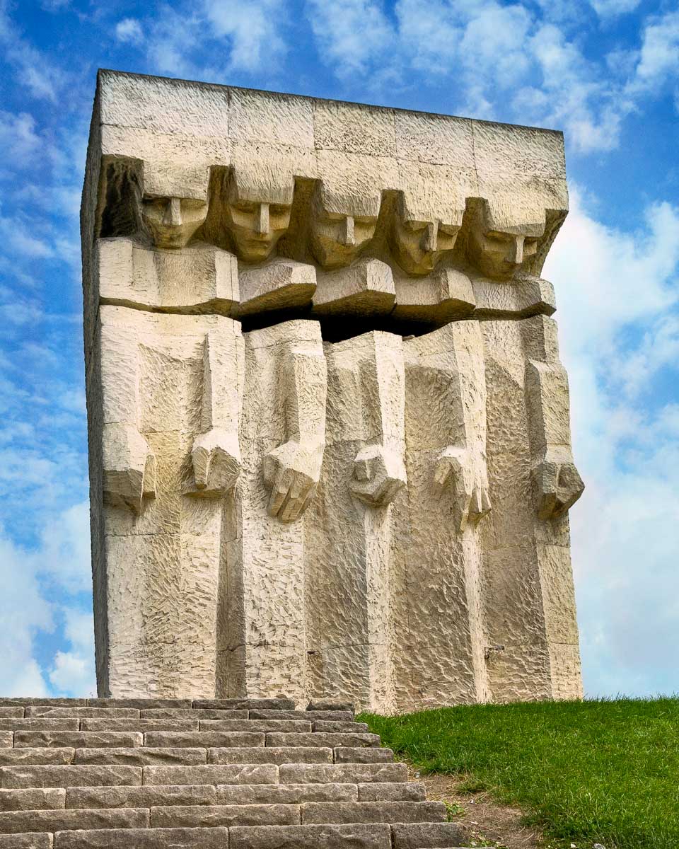 The monument to the victims of facism at plaszow concentration camp seen on a tour from Krakow Poland