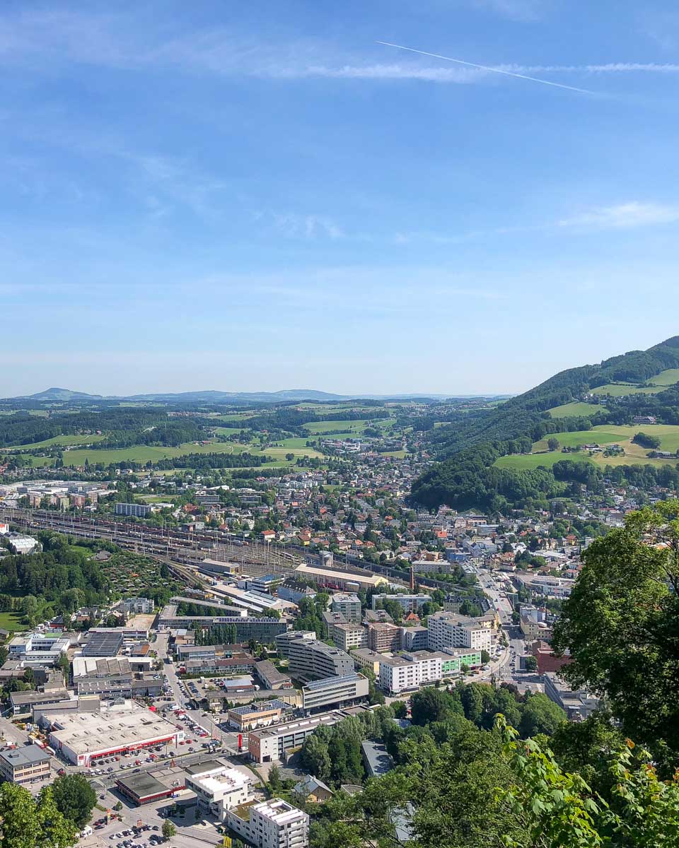 The view from Kapuzinerberg in Salzburg Austria