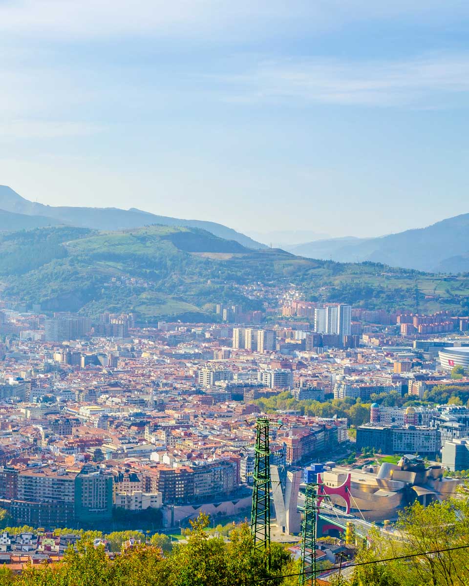 View from Artxanda Mountain in Bilbao Spain
