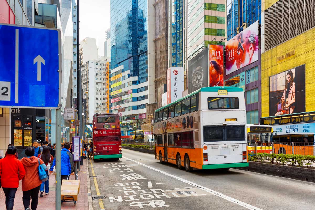 A busy street in Hong Kong China