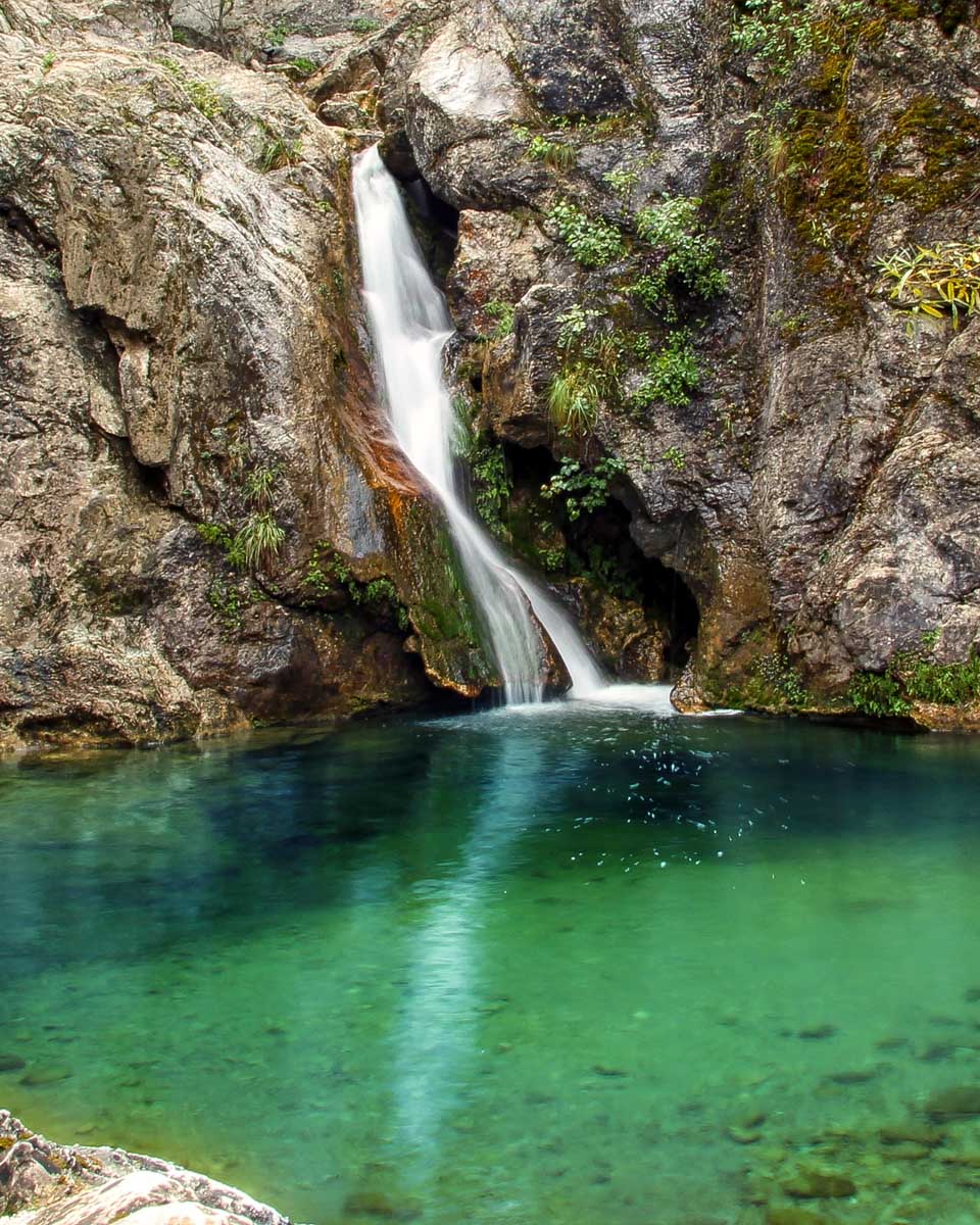 A waterfall in Mount Olympus National Park seen on a tour from Greece
