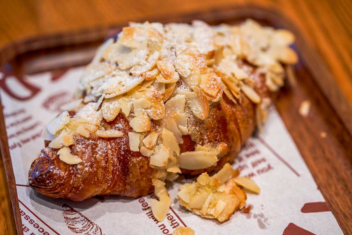 An-almond-croissant-eaten-for-breakfast-in-Sardinia Italy