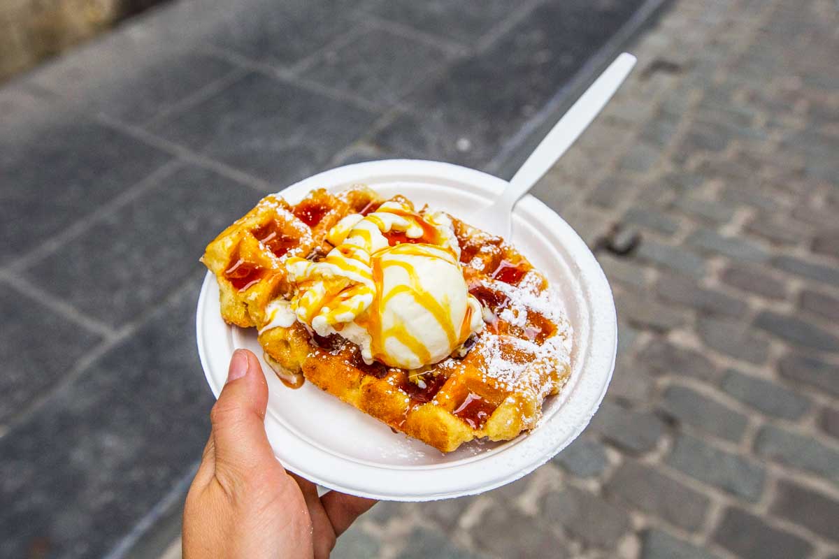 Belgian Waffles in Brussels Belgium
