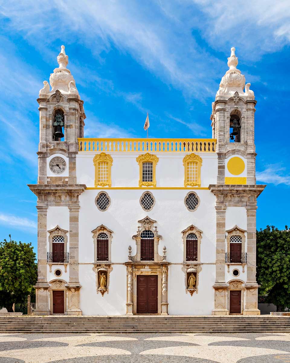 Carmo Church seen on a tuk tuk tour of Faro Portugal