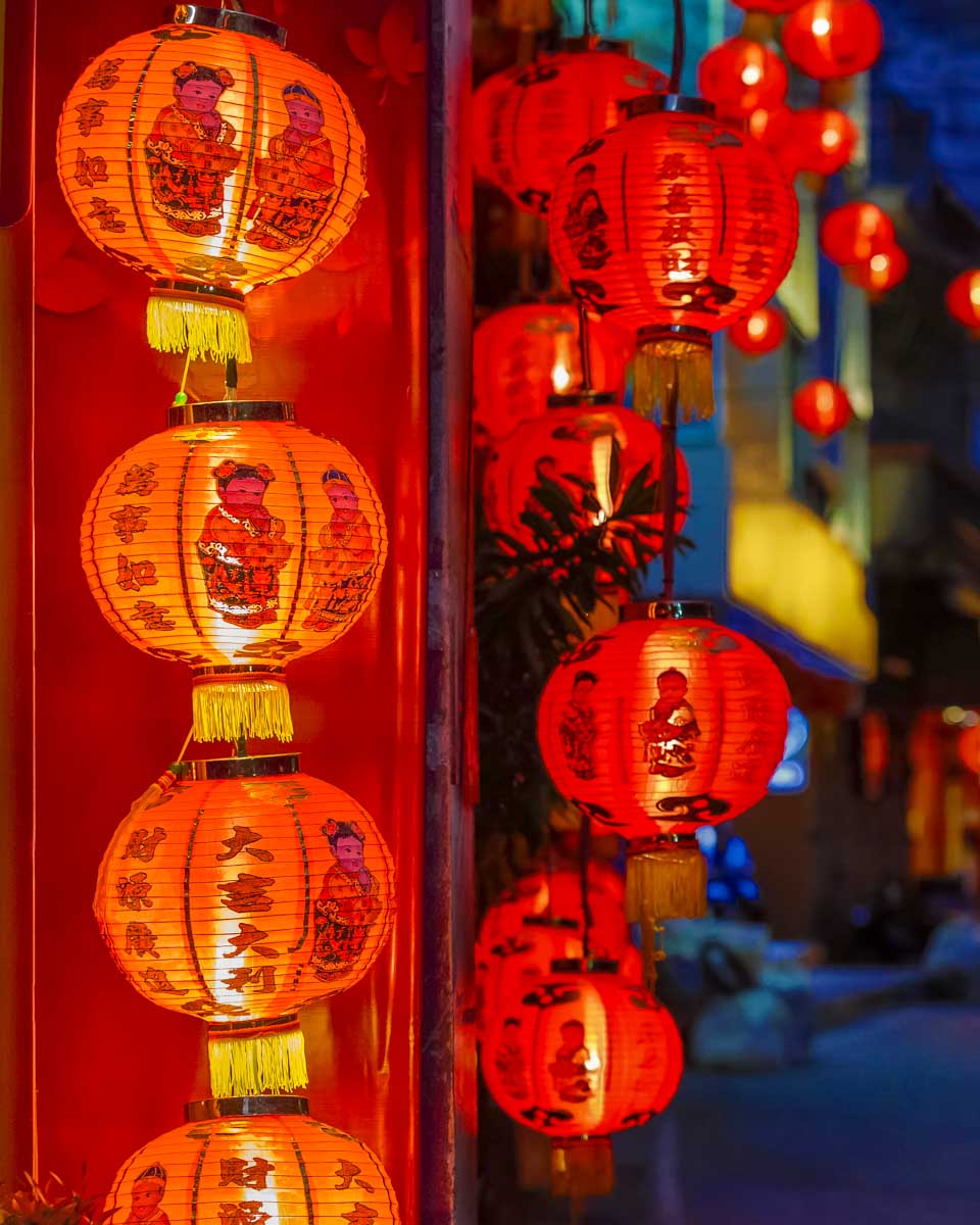 Chinatown at night in Singapore